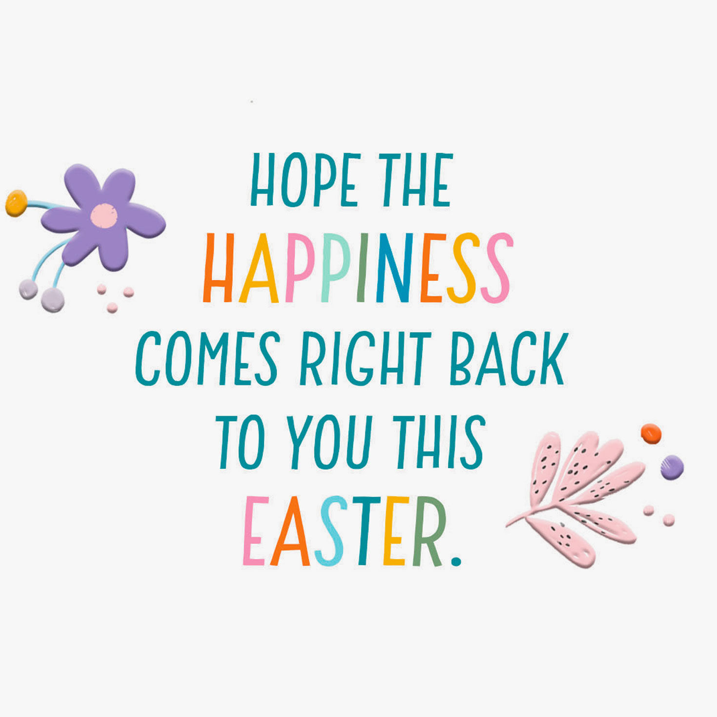 Rainbow Flowers Granddaughter Easter Card Sentiment image number 2