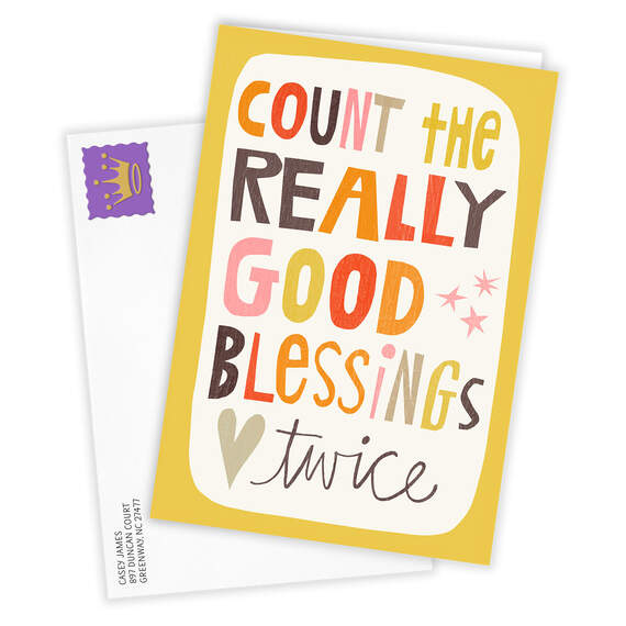 Count Blessings Twice Folded Photo Card, , large image number 2