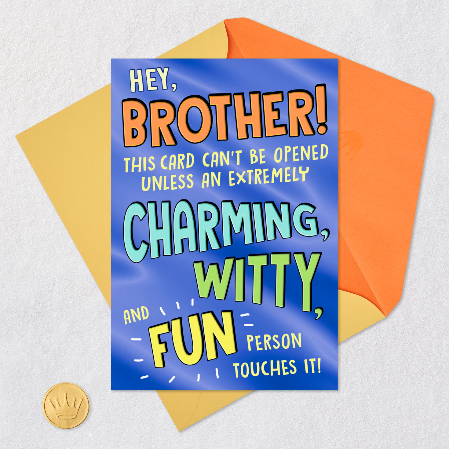 Fun Fonts Lettering Birthday Card for Brother Card Front with Envelope and Gold Seal image number 5