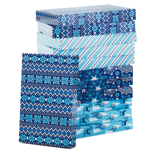 Assorted 12-Pack Designed Holiday Shirt Boxes, 