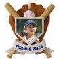 America's Pastime Baseball Personalized Ornament, Custom Photo and Text  image number 1