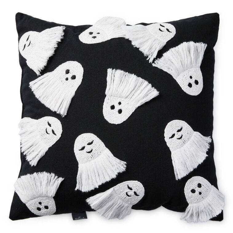 Fringe Ghosts Halloween Pillow, 16x16