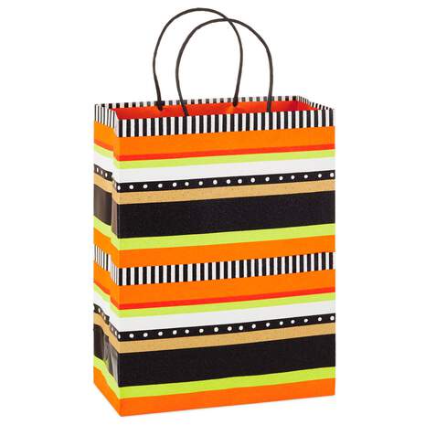 13" Halloween Stripes Gift Bag, , large