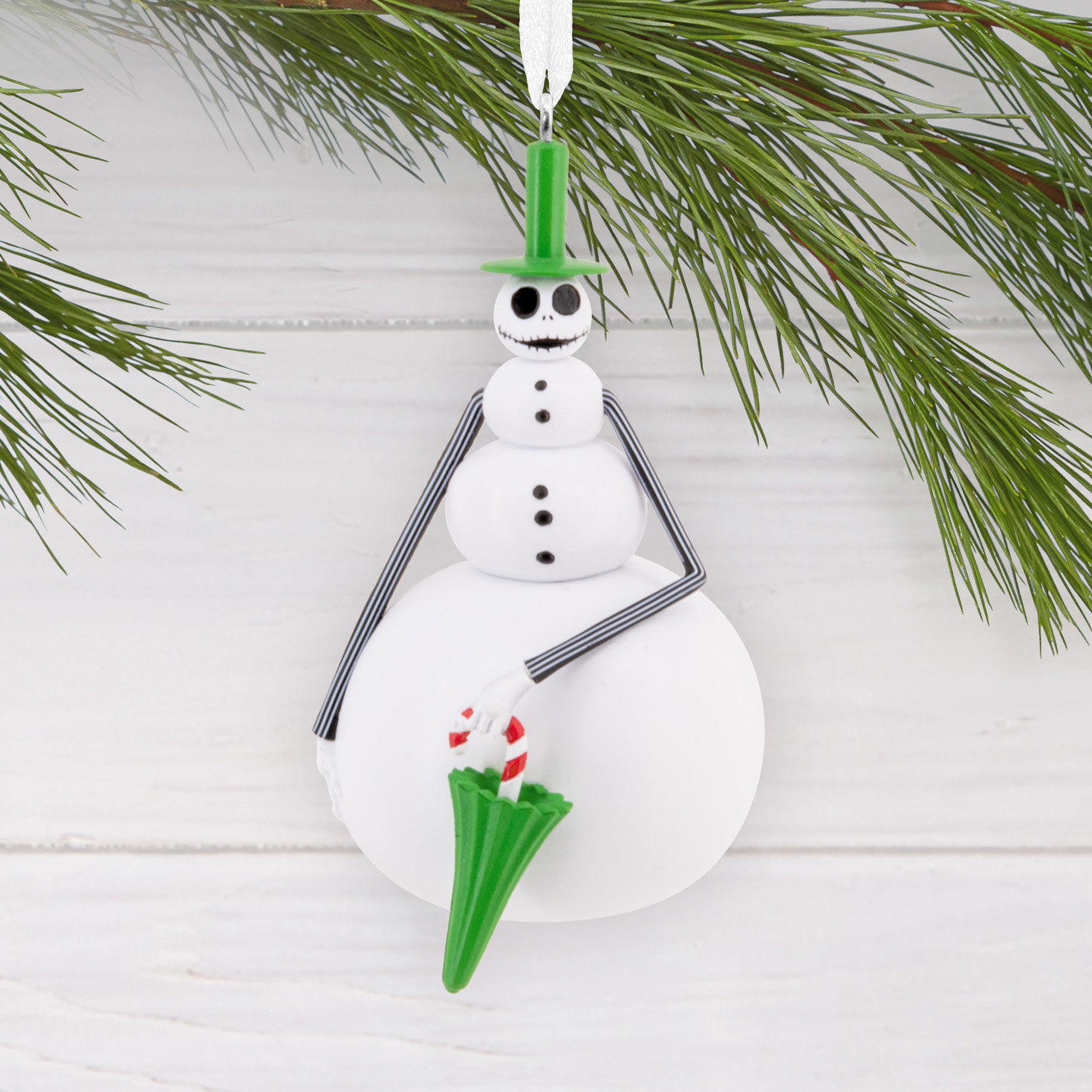 Nightmare Before Christmas Jack Snowman Ornament hanging on tree image number 2
