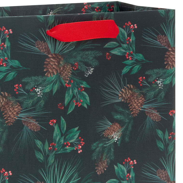 Pinecones and Berries Medium Holiday Gift Bag Handle Detail image number 4