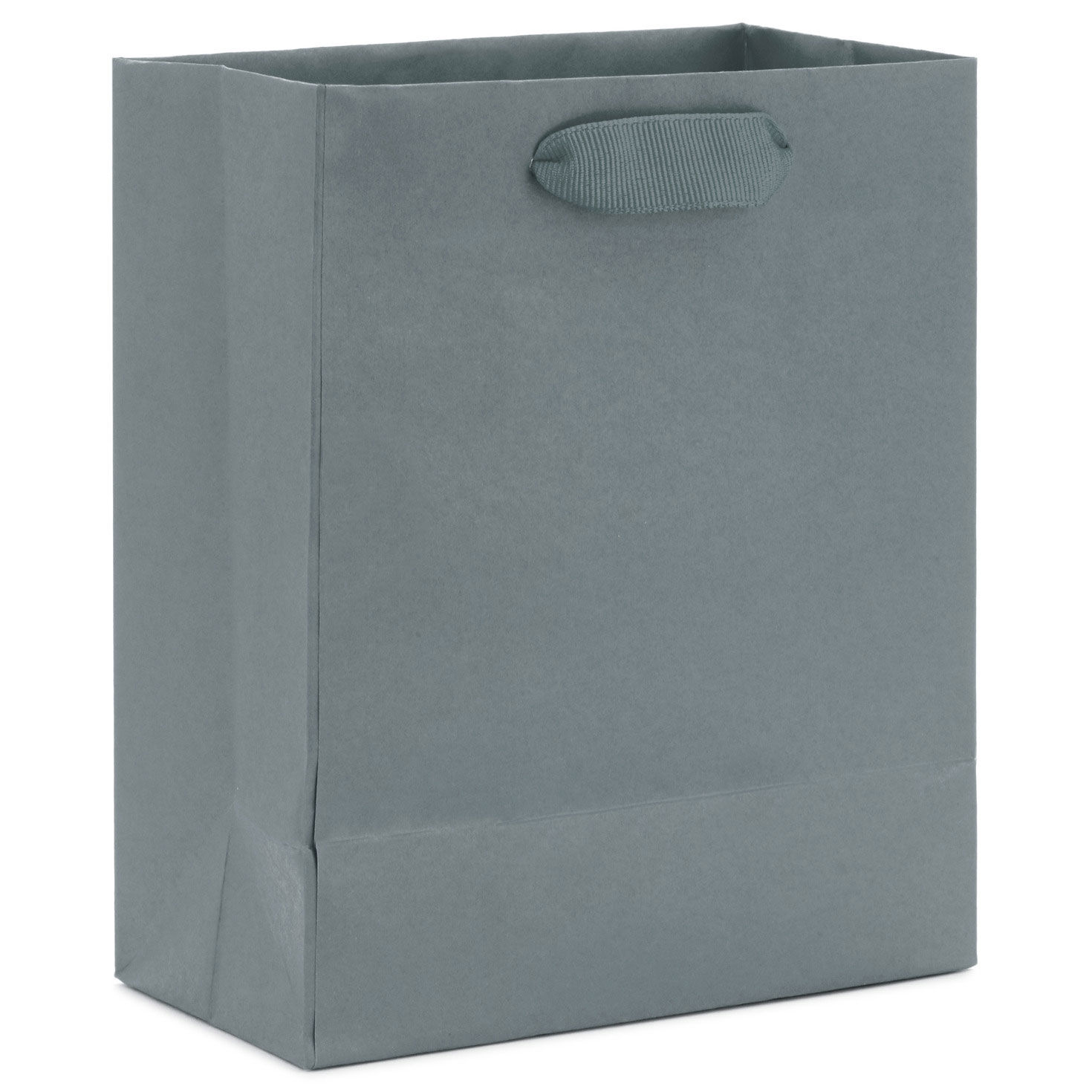6.5" Solid Gray Small Gift Bag, Gray, large image number 6