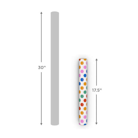 Rainbow Polka Dots Wrapping Paper Mini Roll, 38.8 sq. ft., , large image number 5