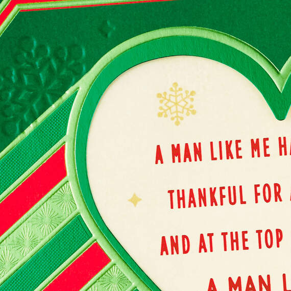 A Man Like Me Is Thankful for a Man Like You Romantic Christmas Card, , large image number 5