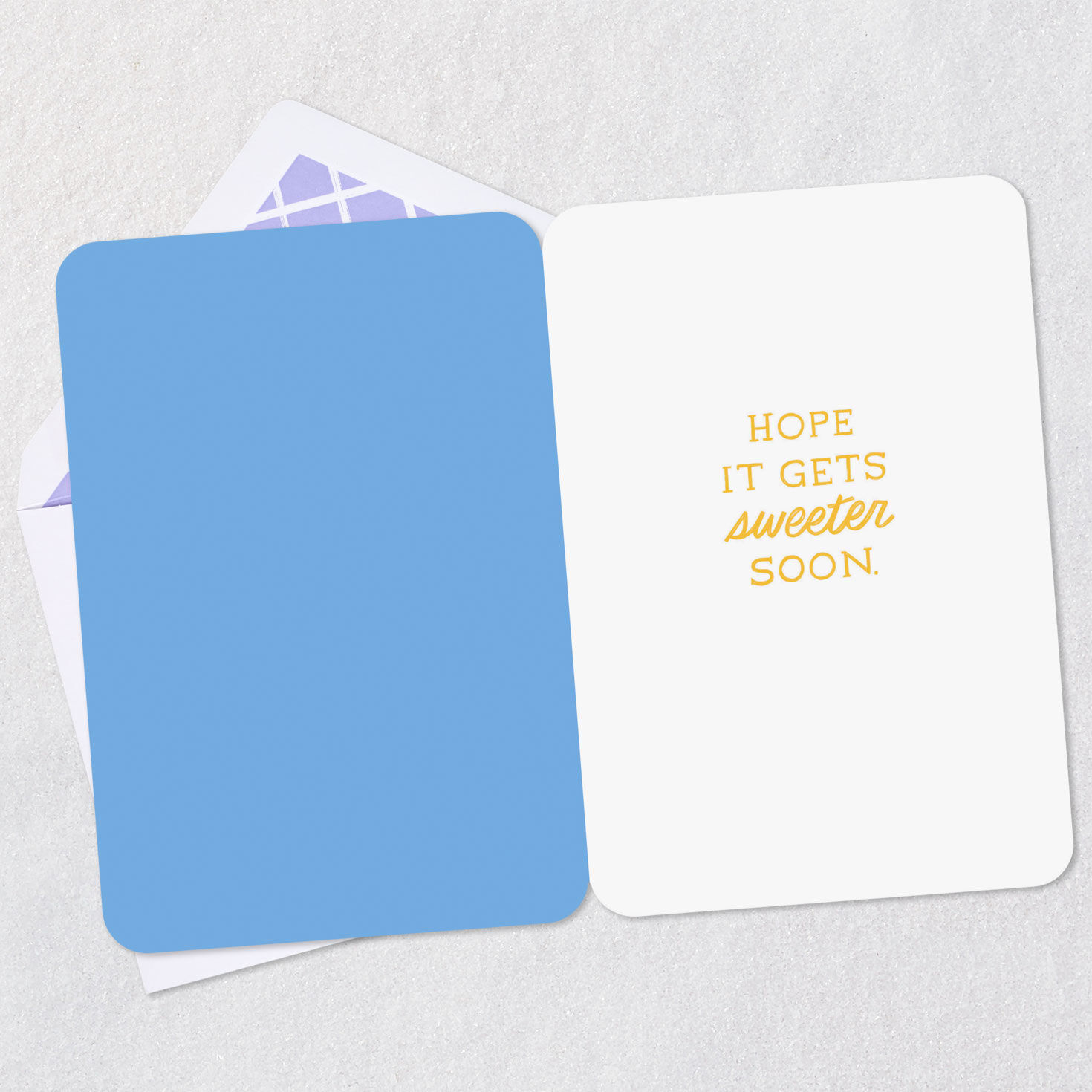 Sliced Lemons on Blue Encouragement Card Open card with envelope image number 3