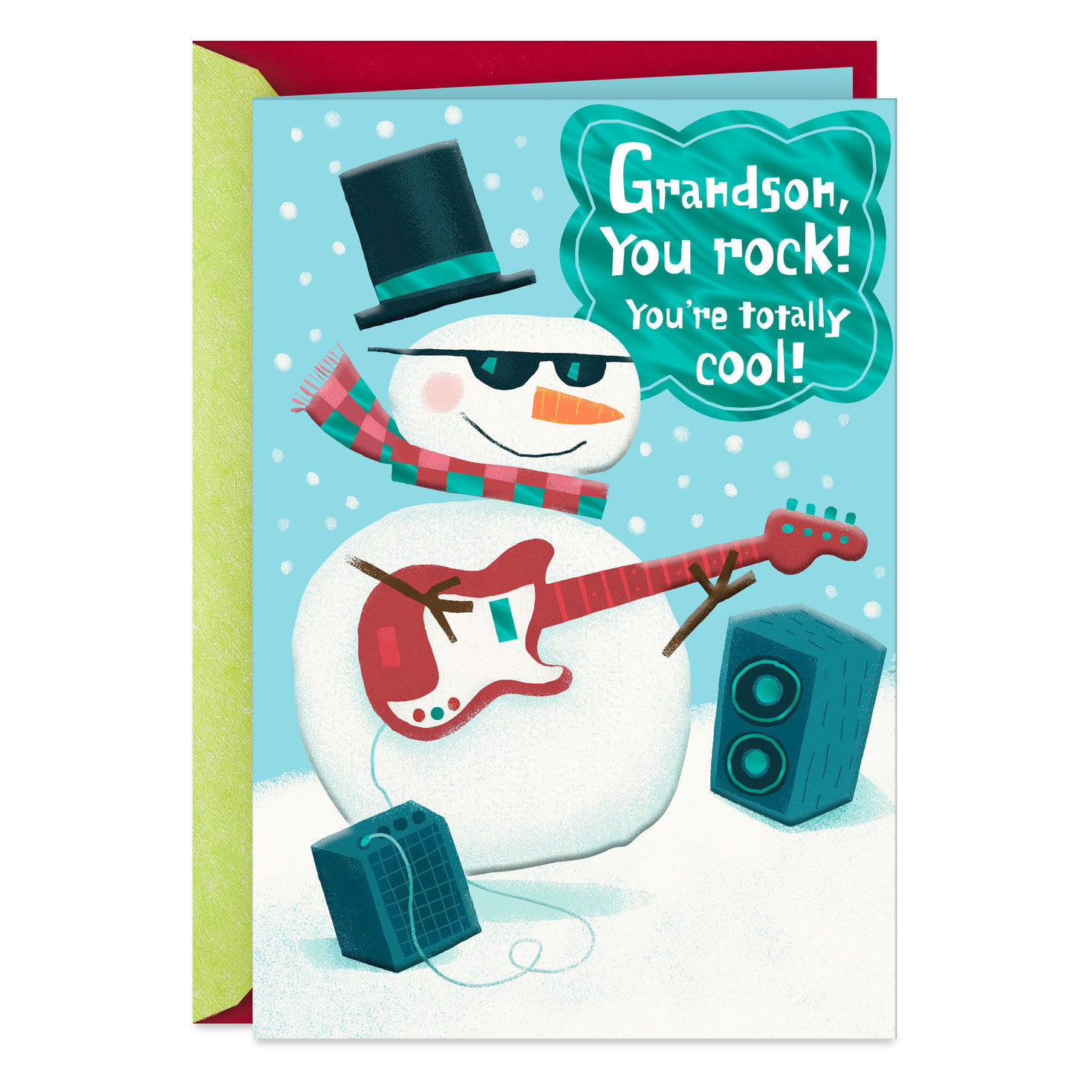 You're Totally Cool Rockin' Snowman Christmas Card for Grandson for only USD 3.59 | Hallmark