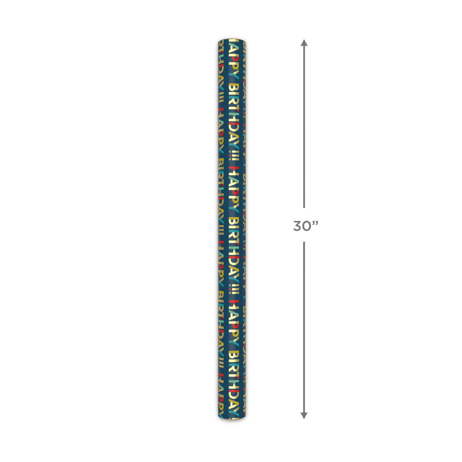 All-Caps Happy Birthday on Navy Wrapping Paper Roll, 20 sq. ft., , large image number 5