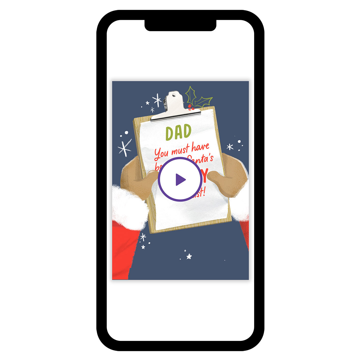 Must Be On Santa's Nice List Funny Custom Christmas eCard for Dad