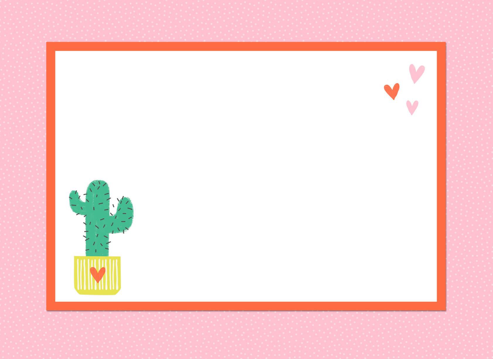 Hedgehog and Cactus Blank Love Card