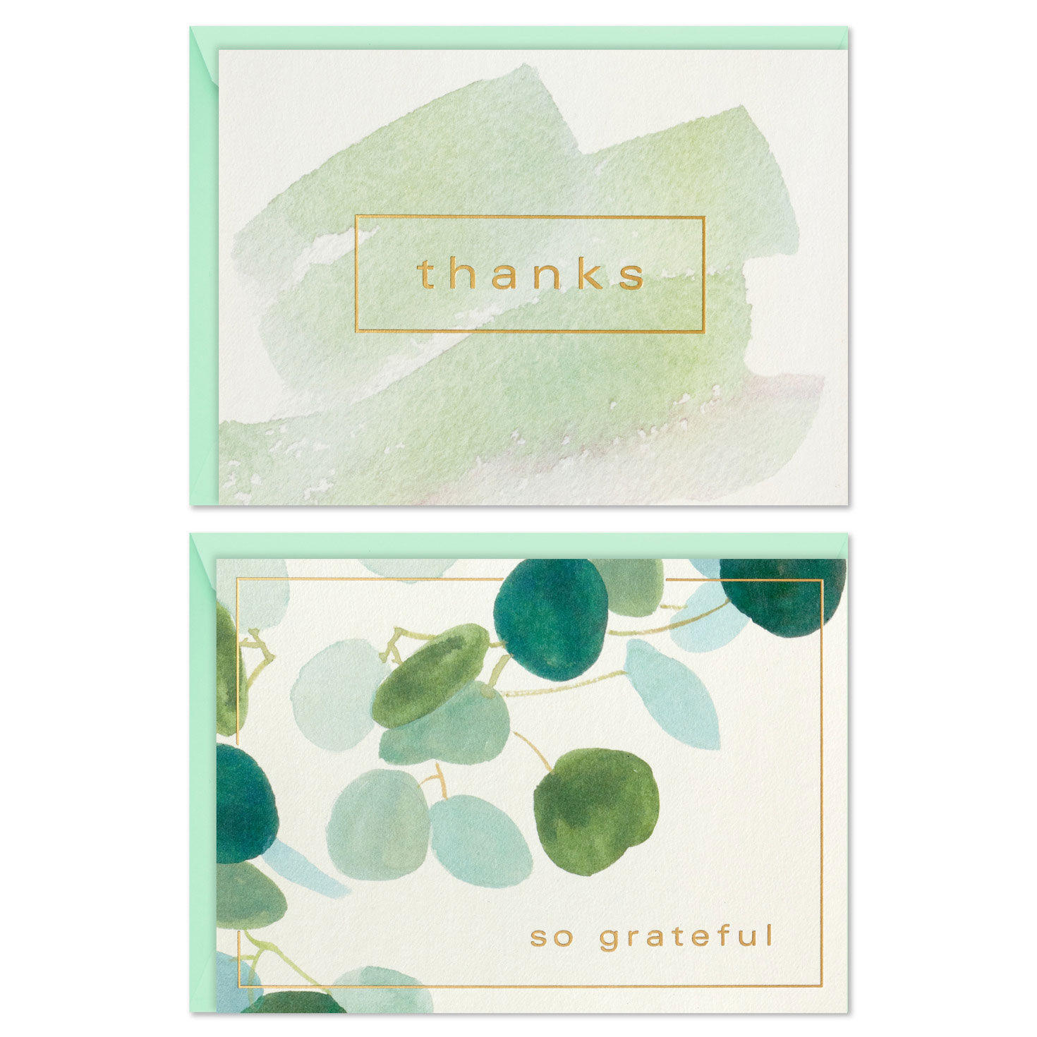 Watercolor Eucalyptus Assorted Blank Thank-You Notes, Pack of 40, , large image number 2