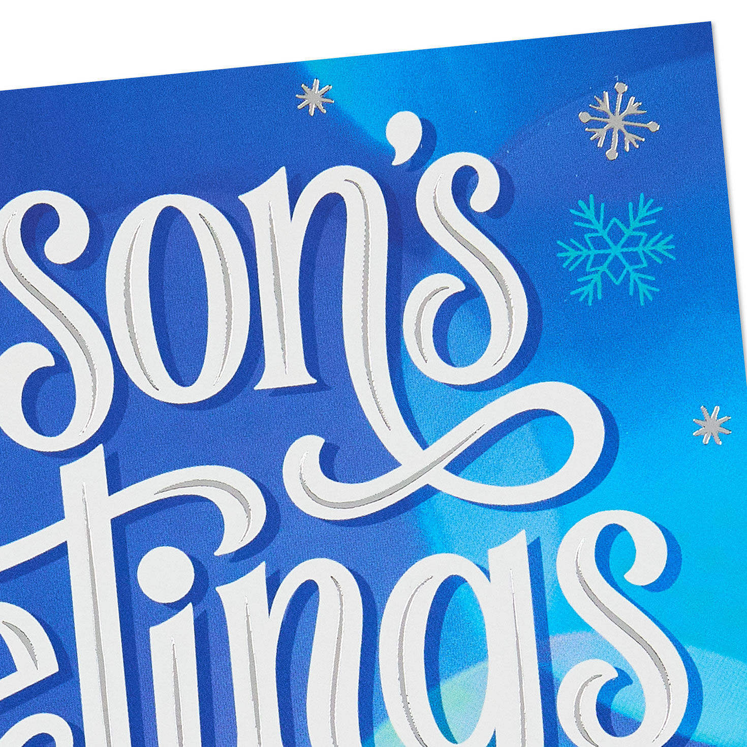 Snowflakes on Blue Christmas Card Pack Cover Detail image number 4