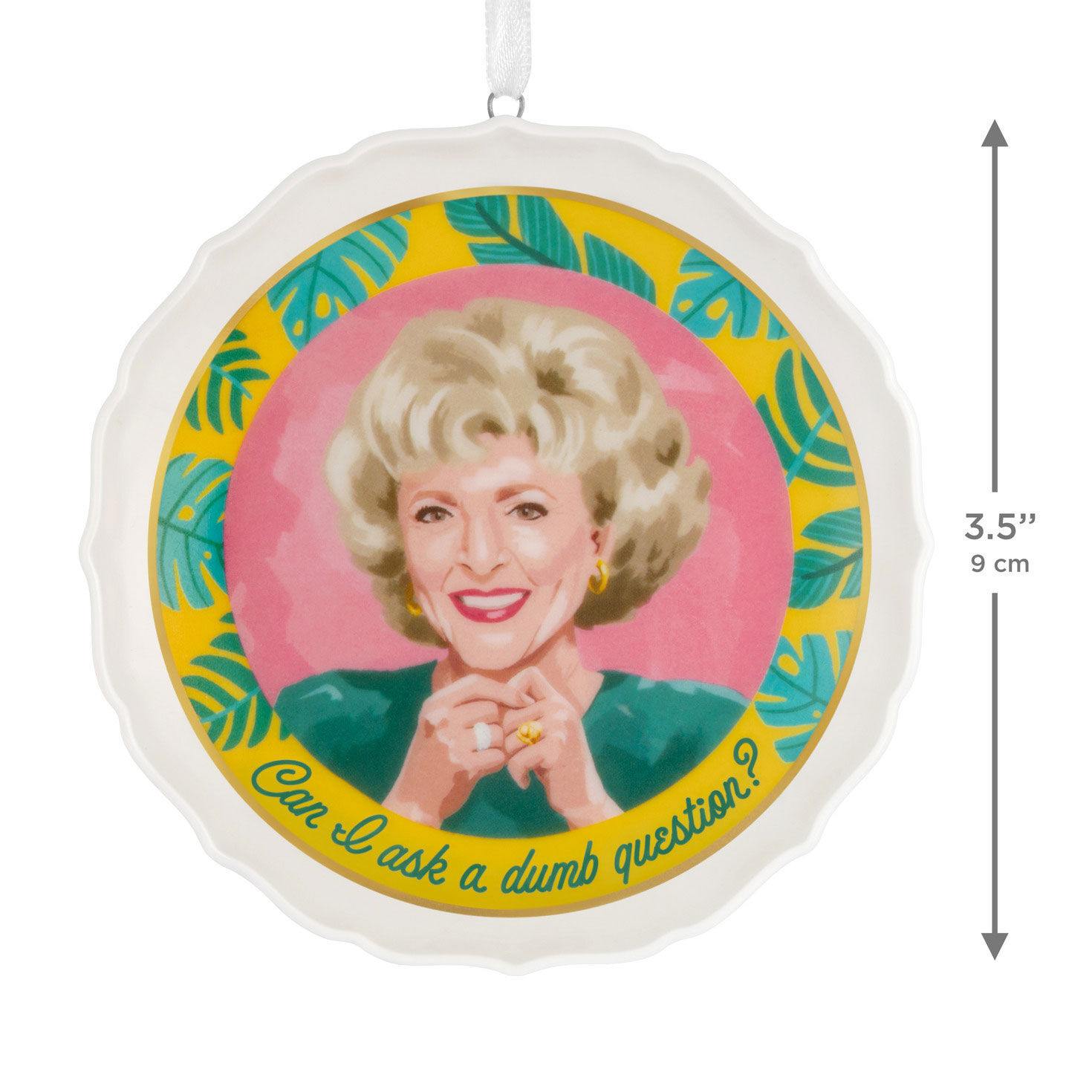 The Golden Girls Rose Round Keepsake Ornament measurement image number 3