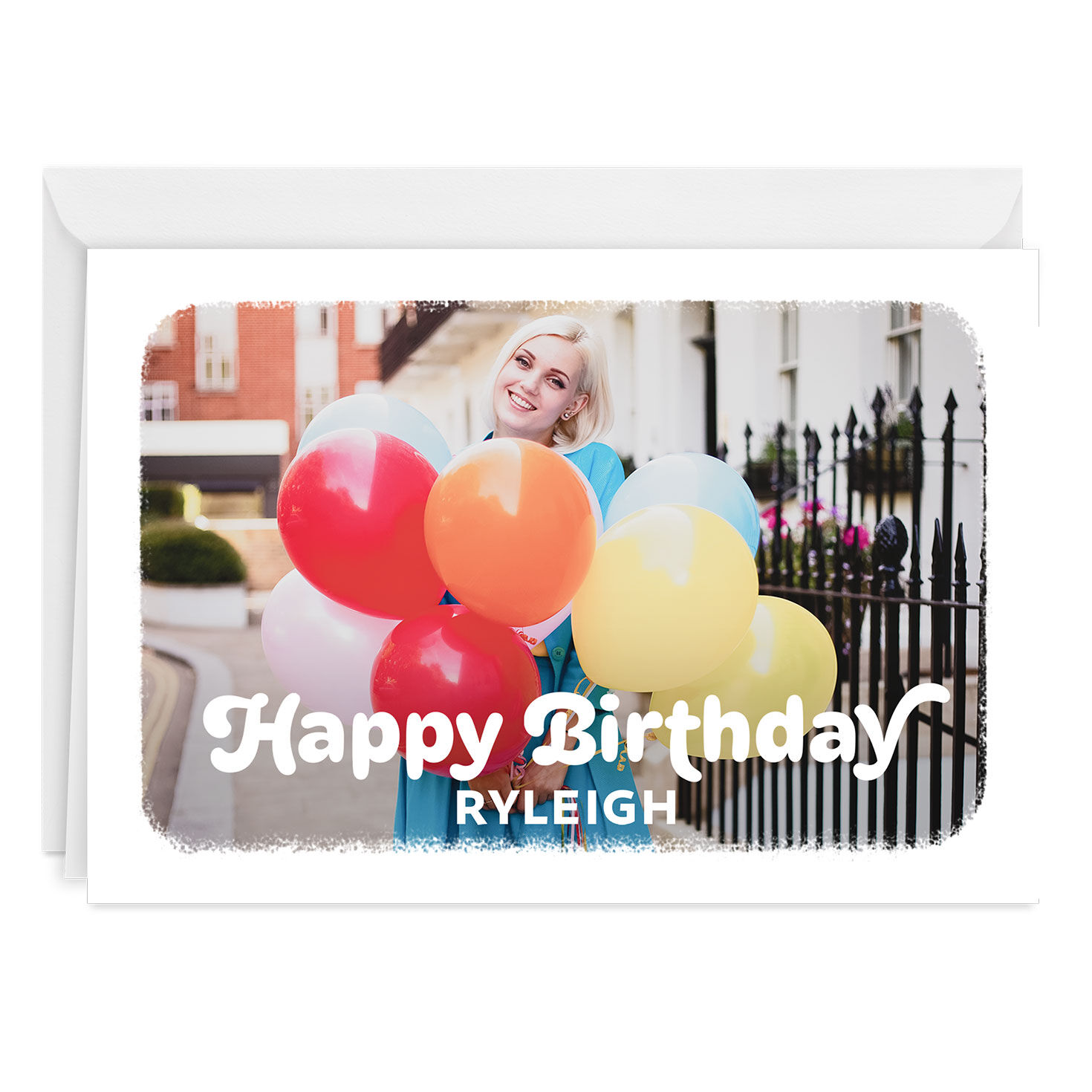 Personalized Full Photo Birthday Photo Card, 5x7 Horizontal - Greeting ...