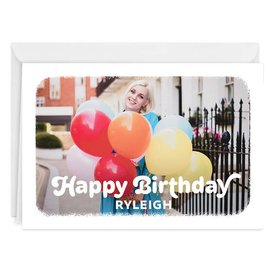 Personalized Full Photo Birthday Photo Card, 5x7 Horizontal