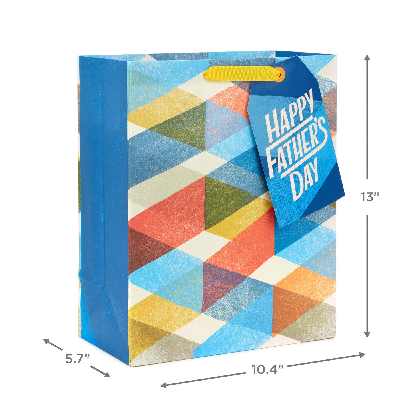 Multicolor Plaid Large Father's Day Gift Bag  image number 3