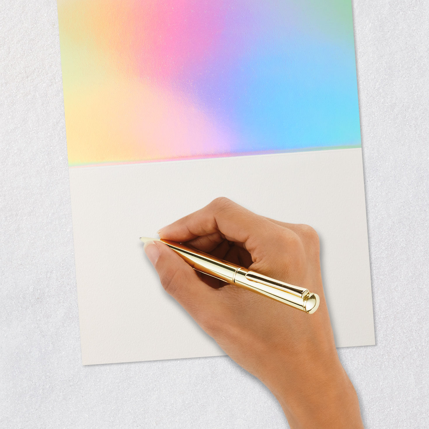 Blue and Gold Confetti Blank Jewish Congrats Card Signing card image number 5