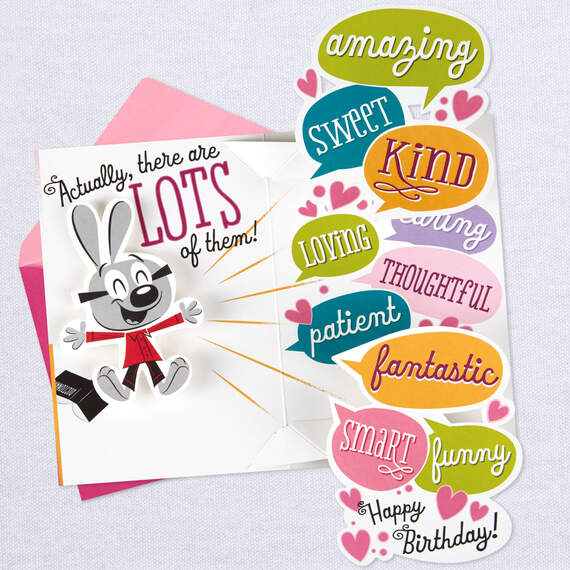 Lots of Words Funny Pop Up Birthday Card for Wife, , large image number 3