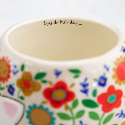 Natural Life Floral Hedgehog Sculpted Folk Mug, 16 oz., 
