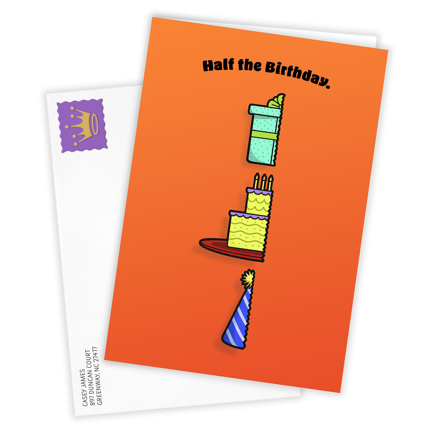 All the Fun Personalized Half Birthday Card Card Front with Envelope image number 2