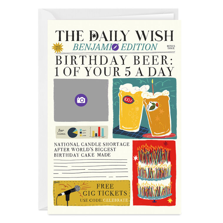 Birthday Beer News Custom Birthday Card, , large image number 3