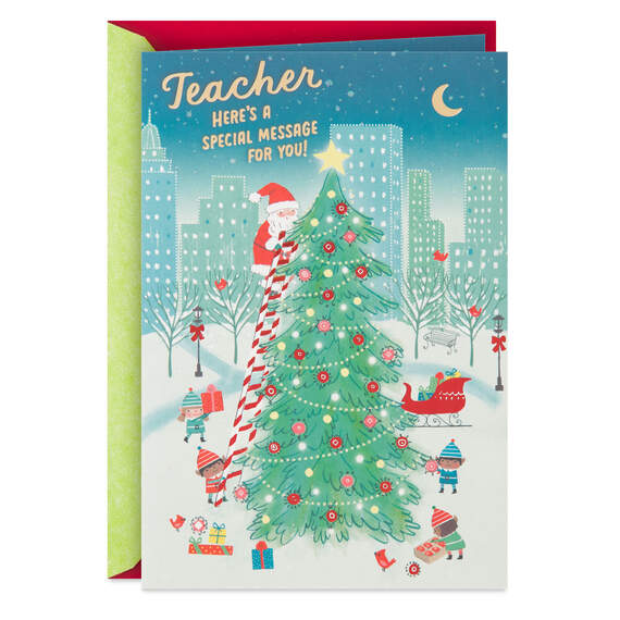 Many Thanks for All You Do Christmas Card for Teacher