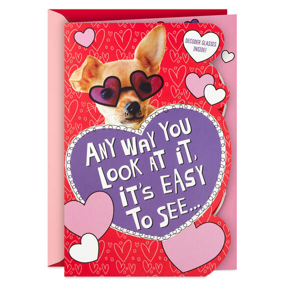 So Loved Valentine's Day Card With Secret Decoder Glasses, , large image number 1