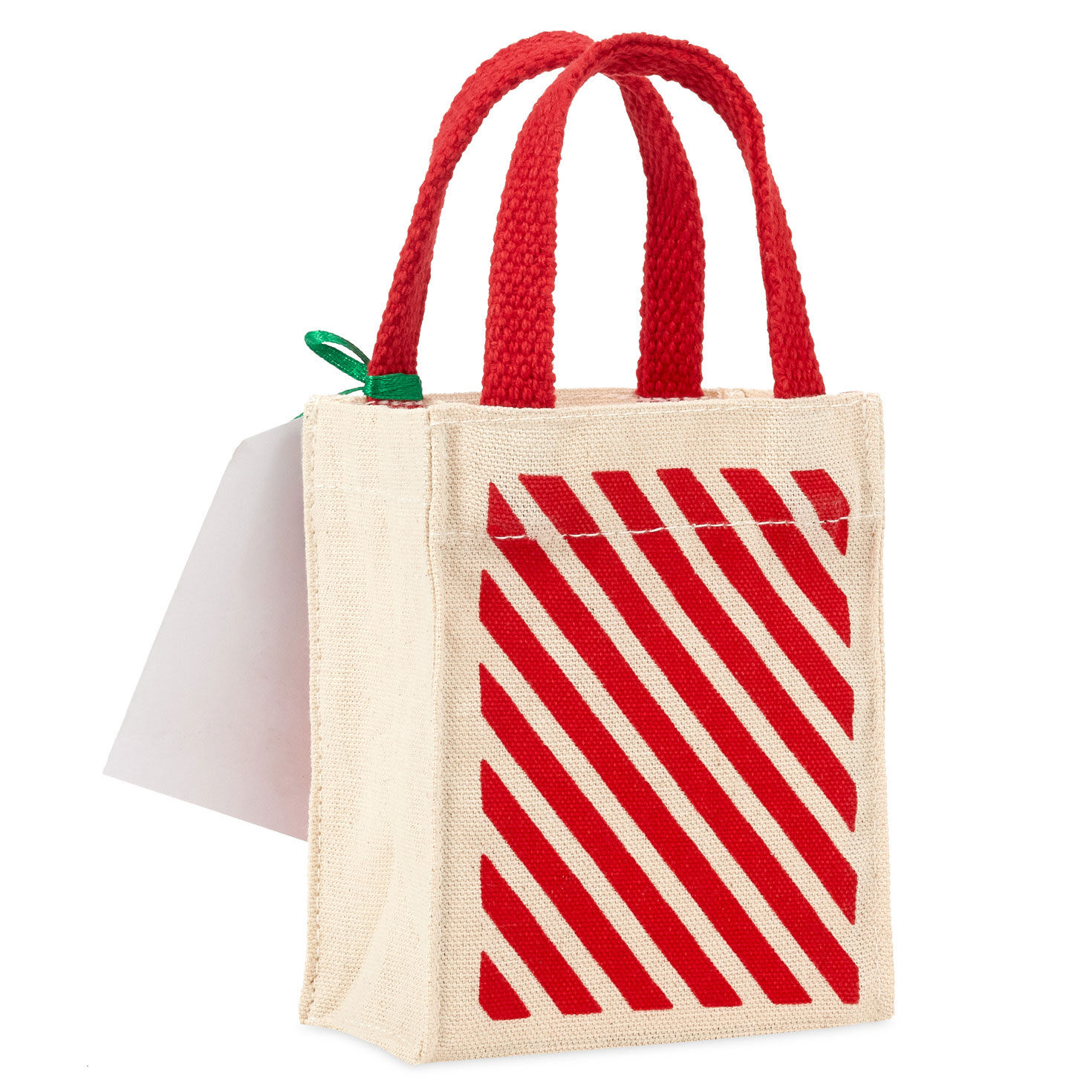 5.1" Candy Cane Stripe Mini Christmas Fabric Gift Tote for only USD 4.99 | Hallmark