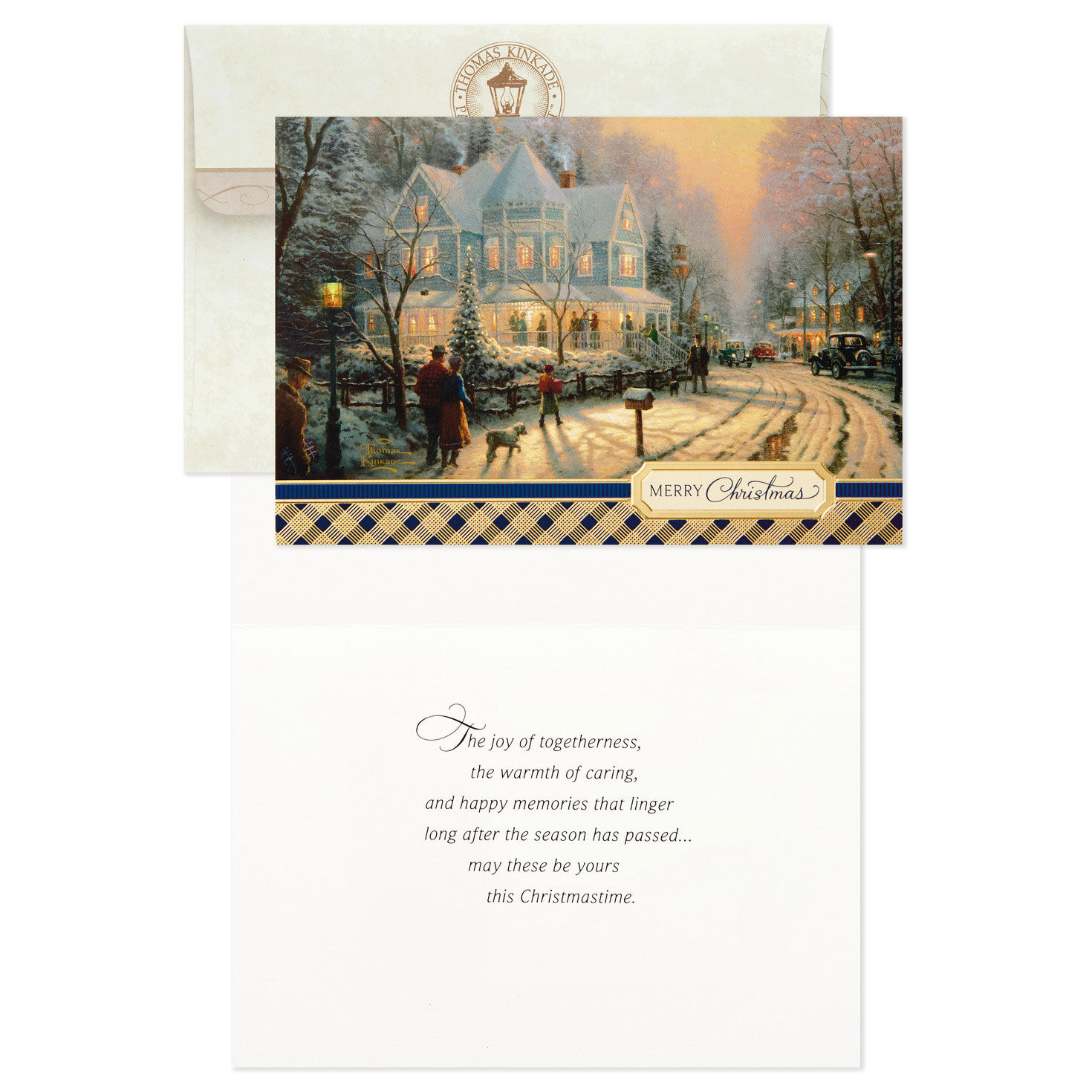 Thomas Kinkade Snowy Scenes Assorted Boxed Christmas Cards Card Front with Sentiment image number 3