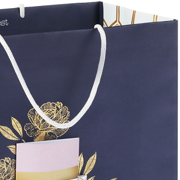 Elegant Cake Large Blue Gift Bag Handle Detail image number 4