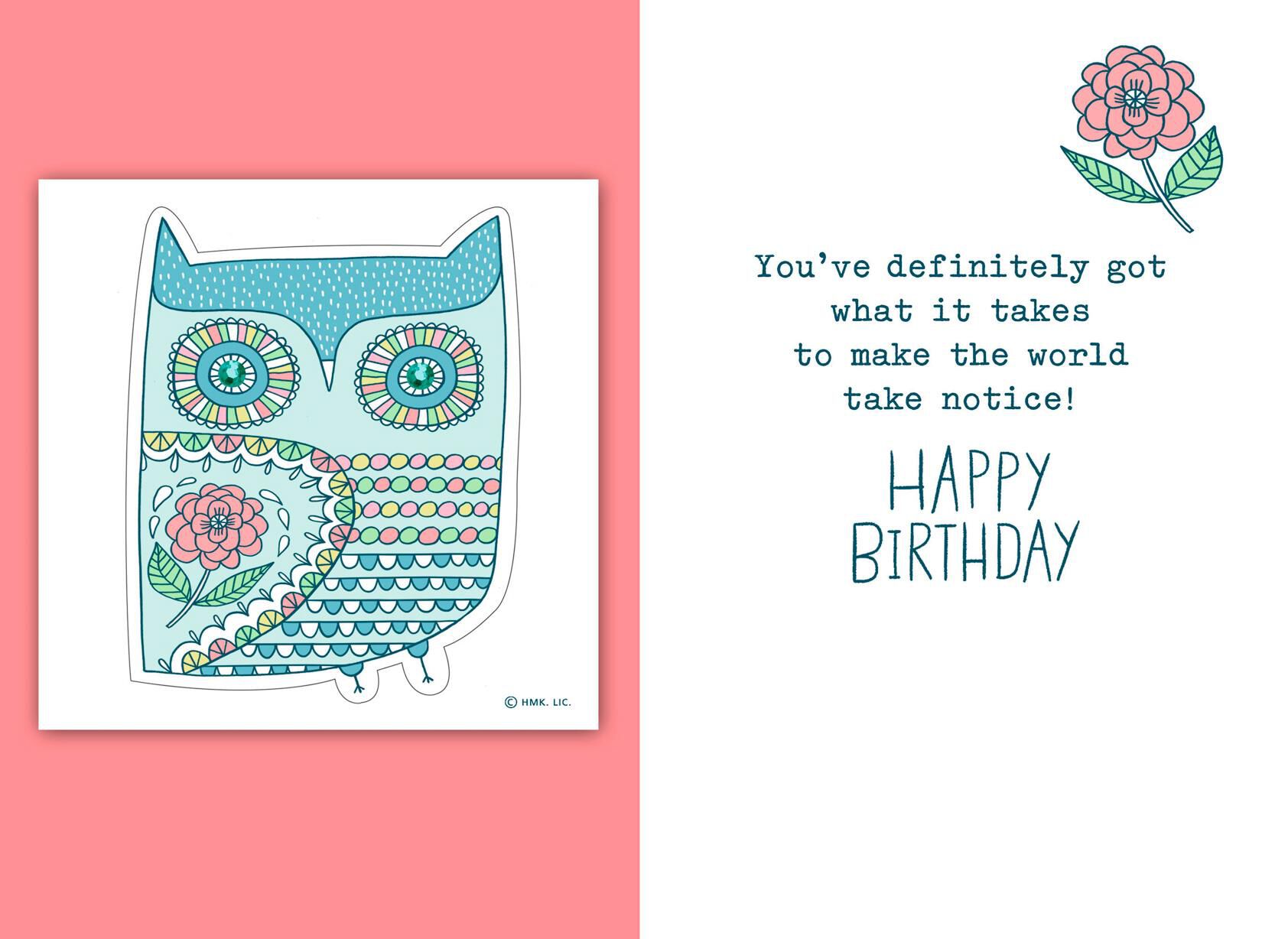Smart Kind Cool Birthday Card With Stickers