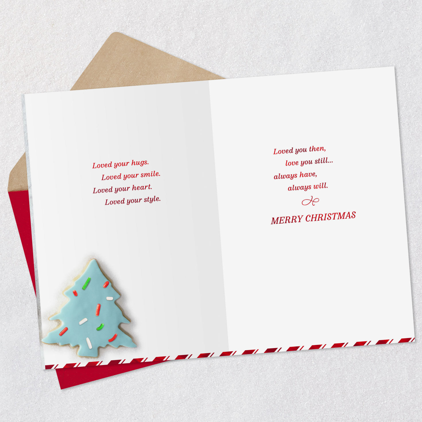 Pink Sugar Cookie Trees Christmas Card for Daughter Open card with envelope image number 4