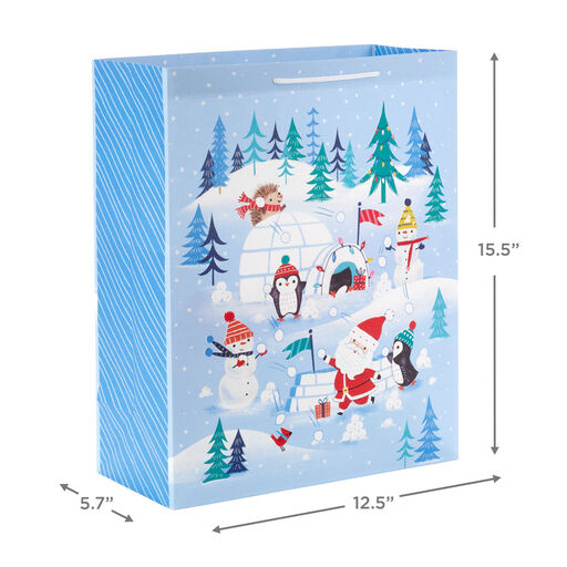 15.5" Cute Winter Scenes 2-Pack XL Christmas Gift Bags, 