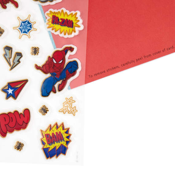 Marvel Spider-Man Awesome You Birthday Card With Stickers, , large image number 5