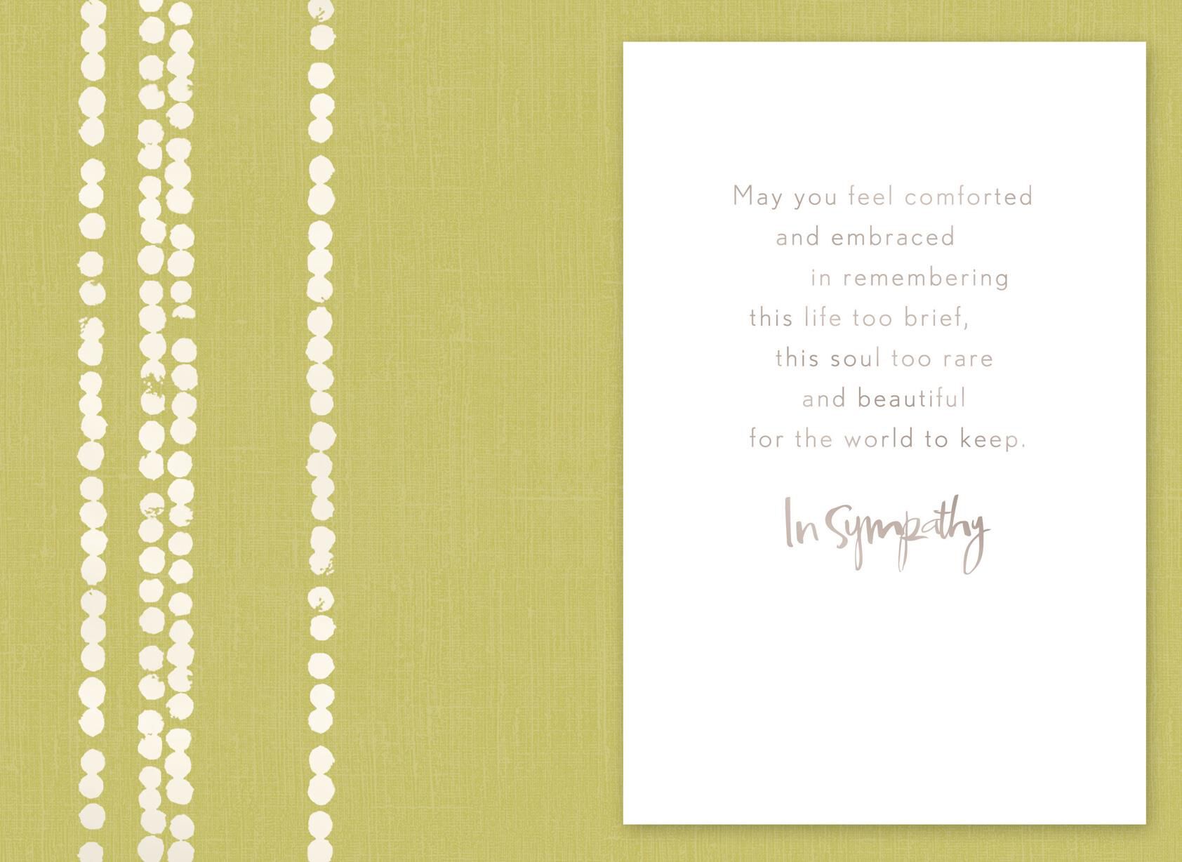 Life Is Too Brief Sympathy Card