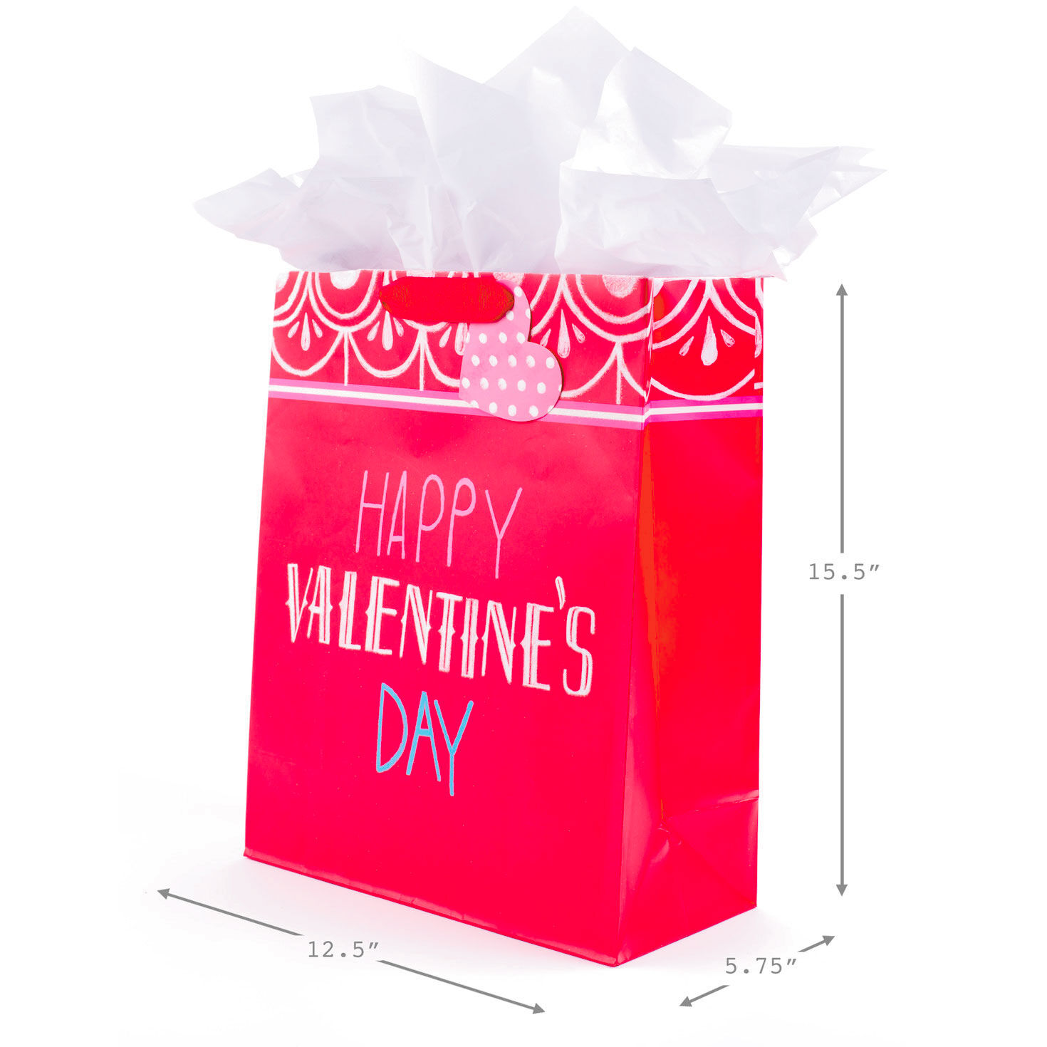 15.5" Happy Valentine's Day XL Gift Bag With Tissue Paper, , large image number 3