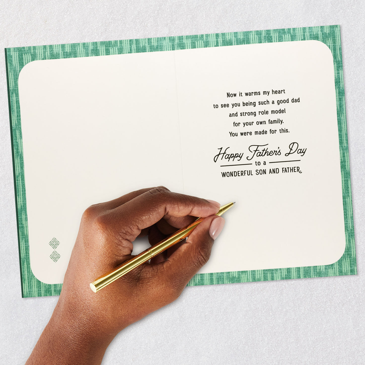 Dad and Child Silhouette Son Father's Day Card Signing card image number 6