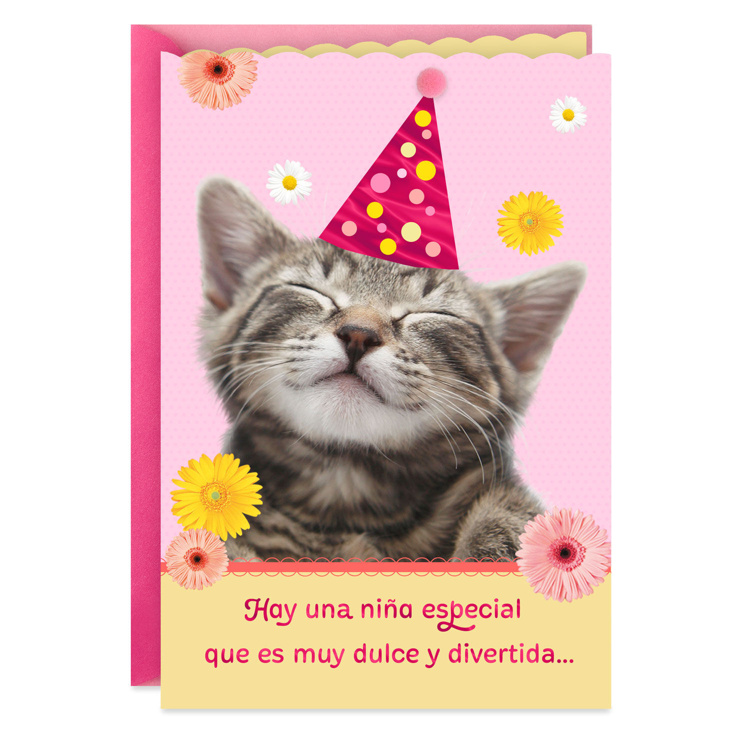 Cat In Party Hat Spanish Language Birthday Card For Girl Greeting Cards Hallmark