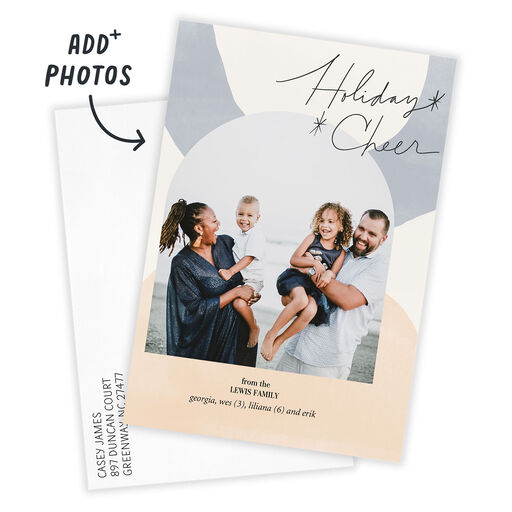 Cheer Abstract Circles Flat Holiday Photo Card, 