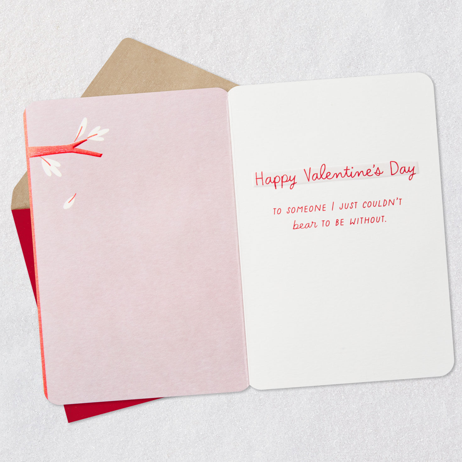 Koala Couple Husband Valentine's Day Card Open card with envelope image number 3