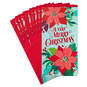 Bright Poinsettias Money-Holder Christmas Cards, Pack of 10, , large image number 1