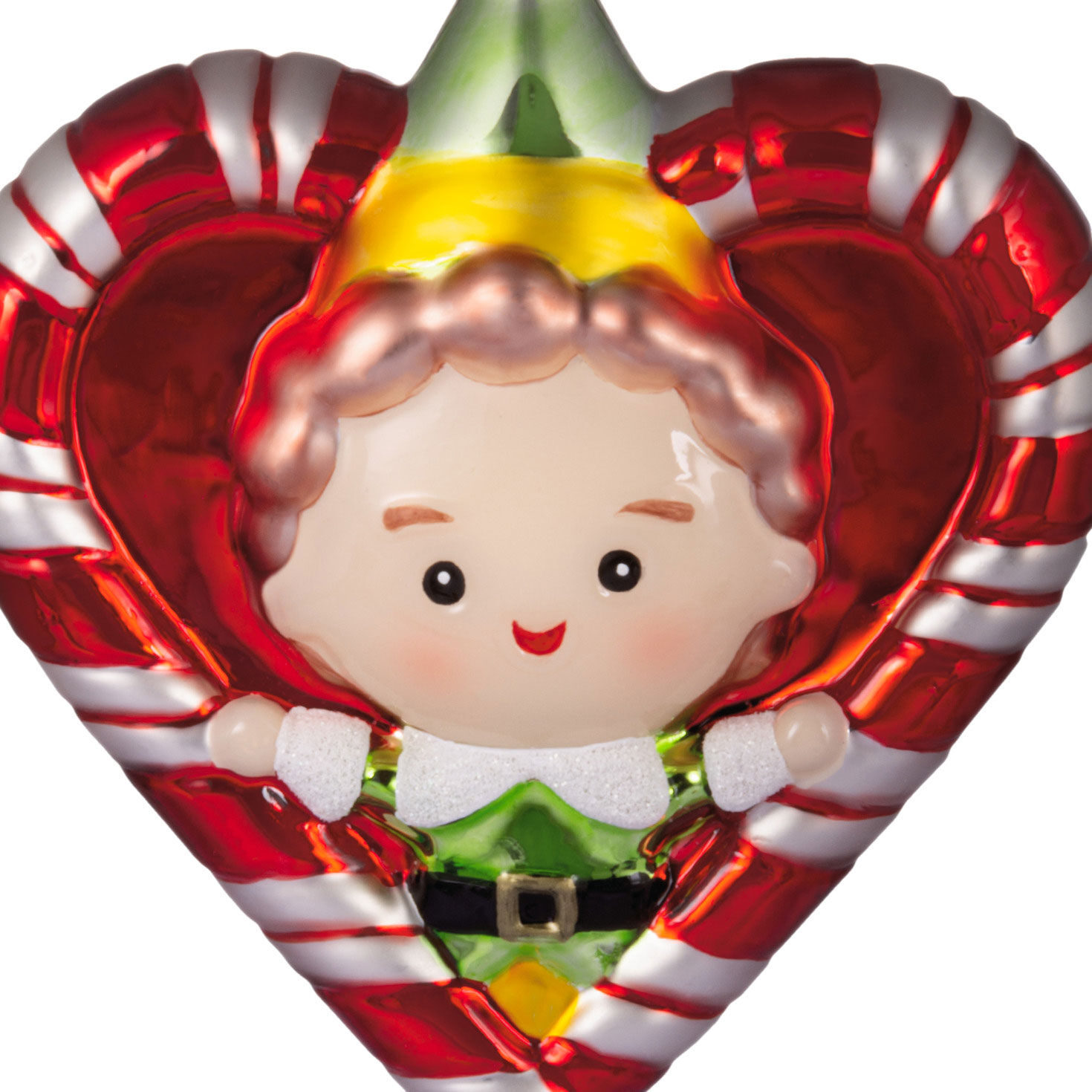 Buddy in Candy Cane Wreath Christmas Ornament upclose view image number 5