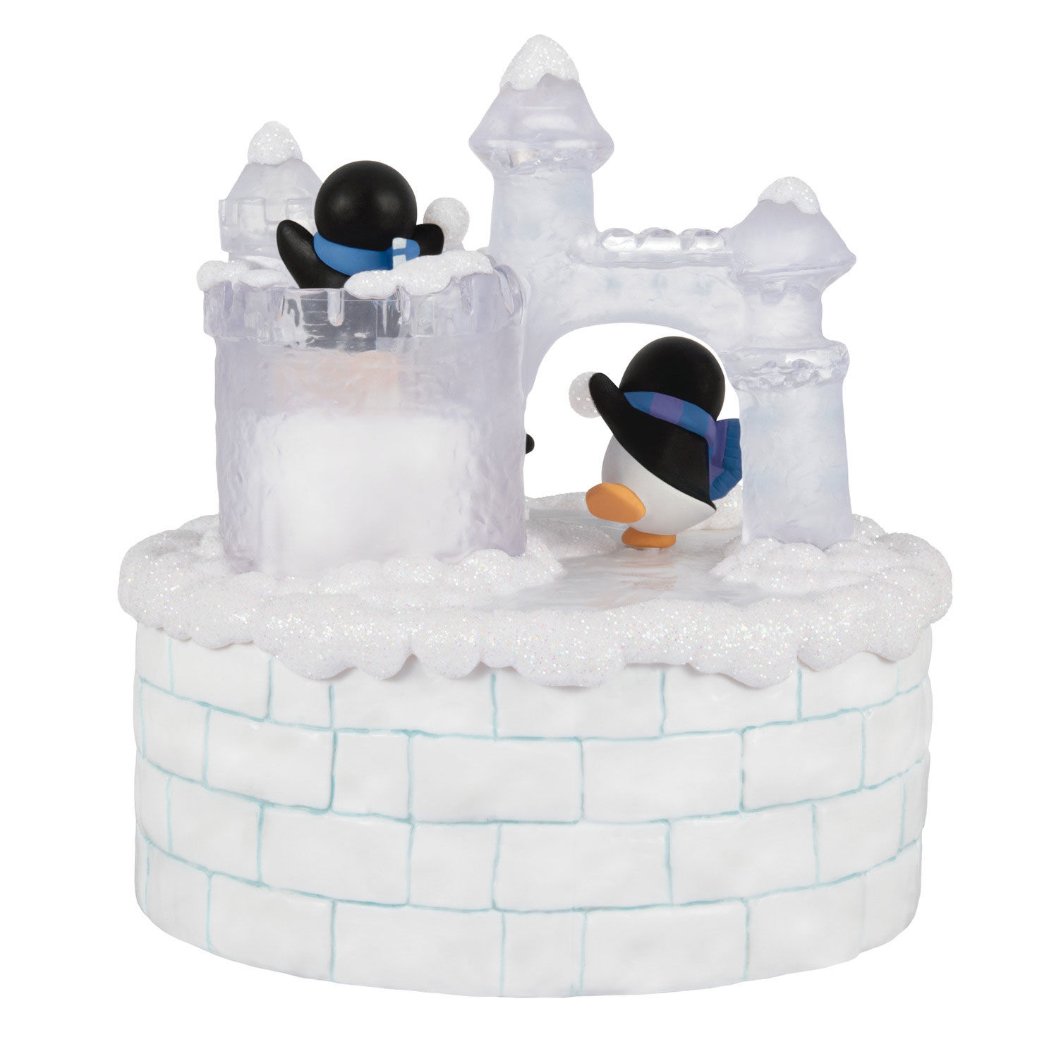 Penguins on Ice Castle Keepsake Ornament Back image number 6