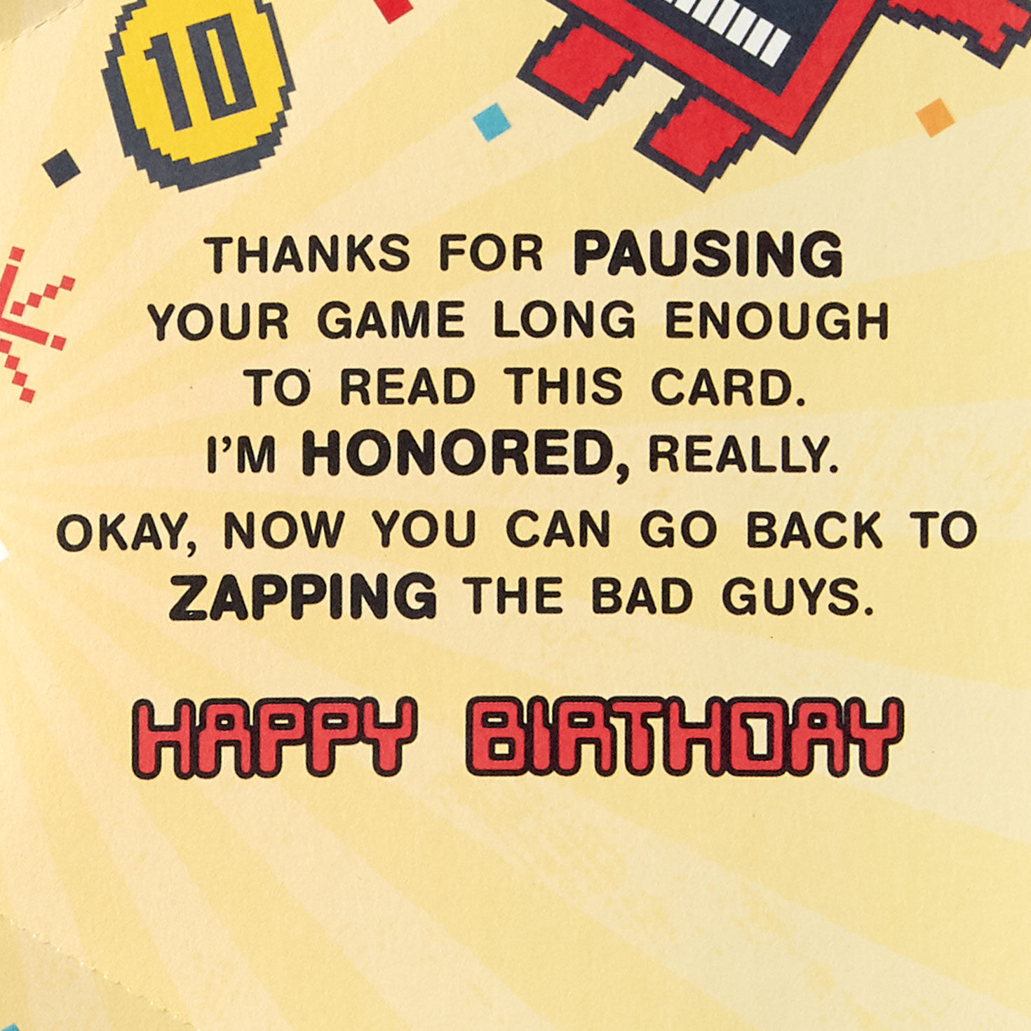 Red and Black Arcade Game 10th Birthday Card Sentiment image number 2