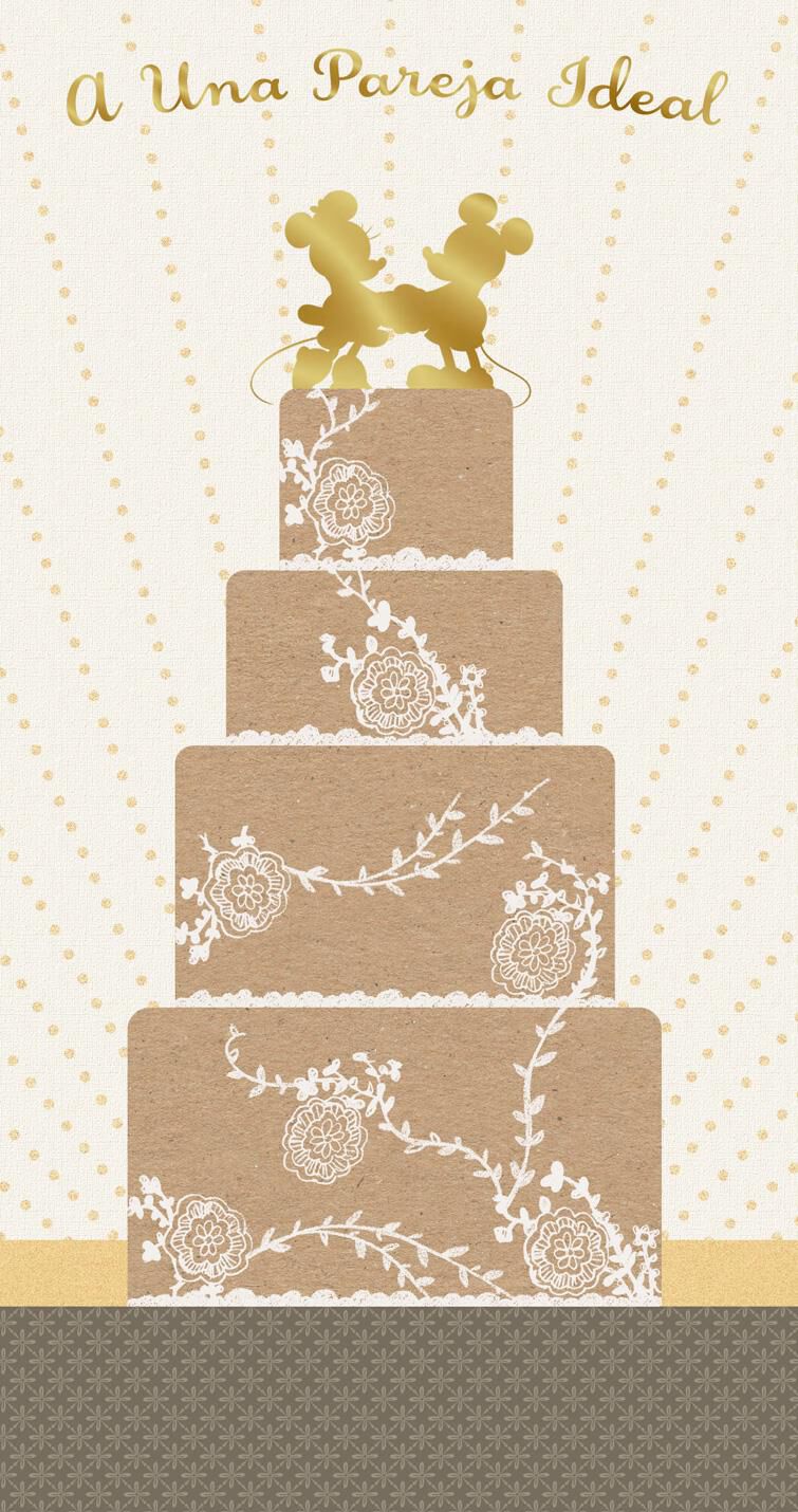 Mickey and Minnie Spanish-Language Money Holder Wedding Card