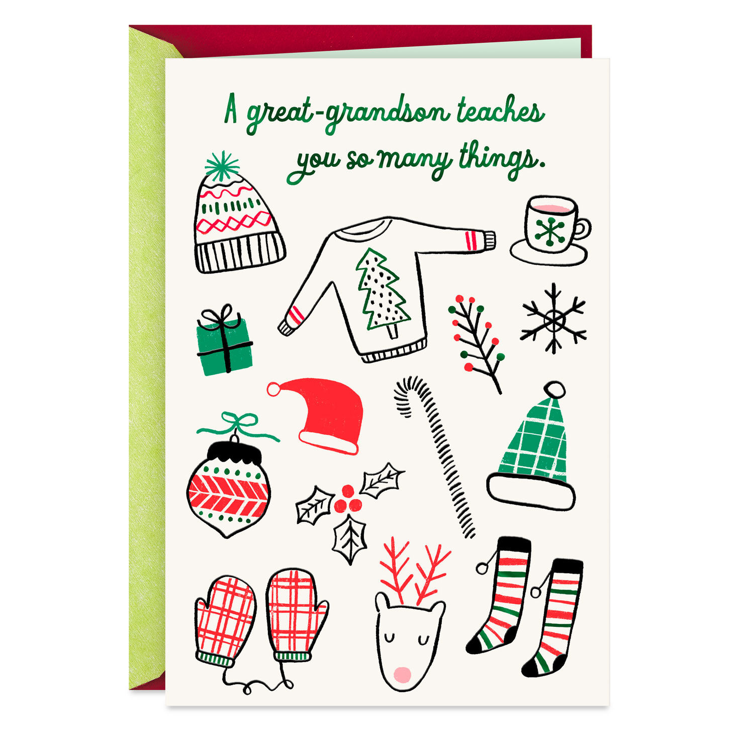 Love and Pride Christmas Card for Great-Grandson