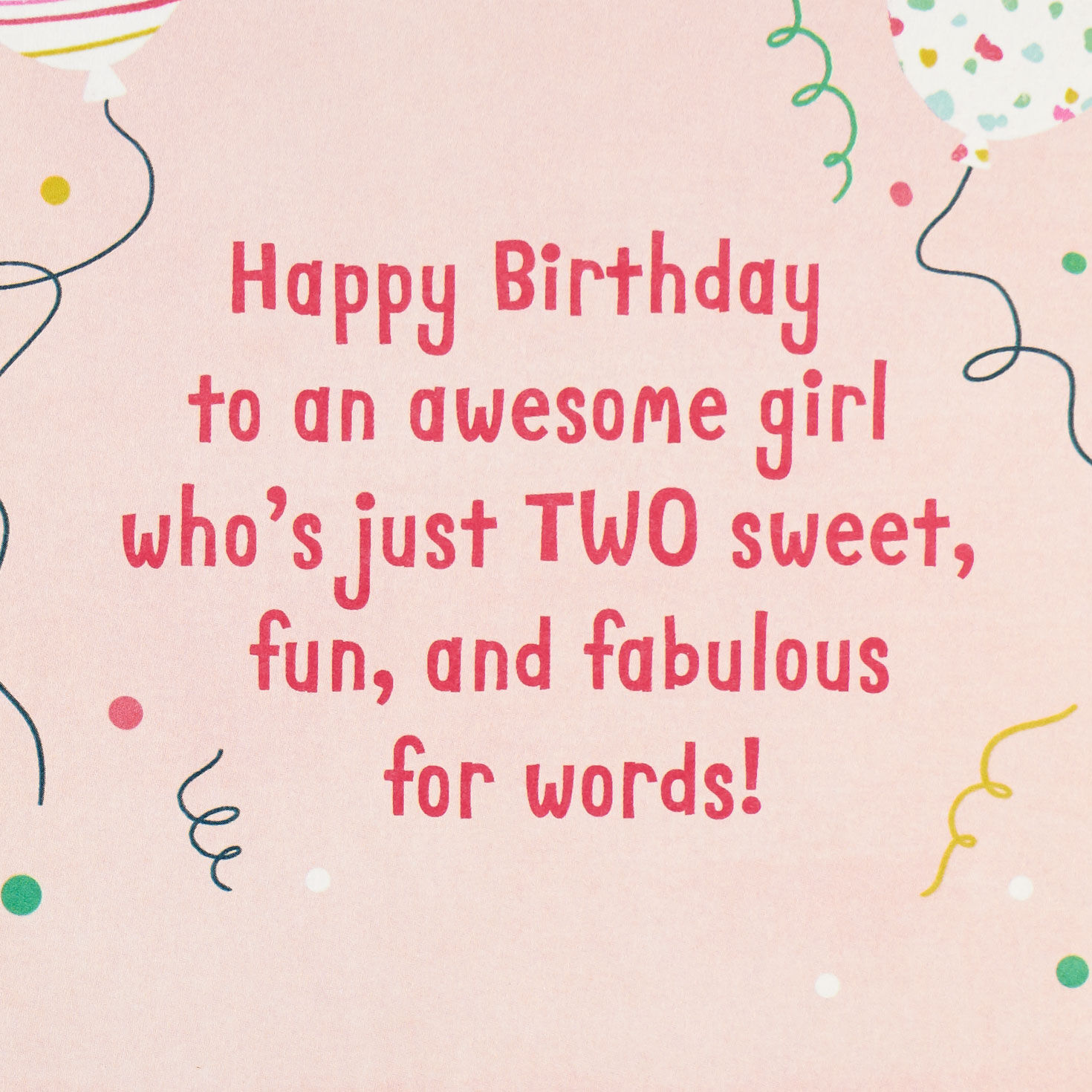 For a Fun and Fabulous Girl 2nd Birthday Card With Sticker, , large image number 2